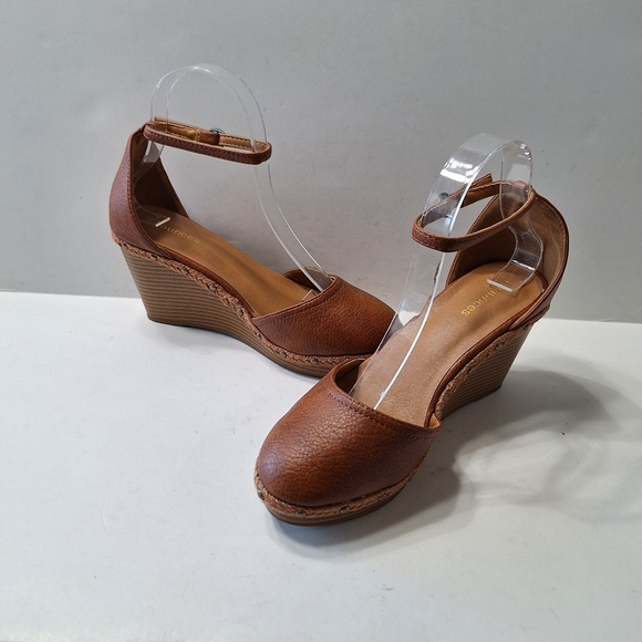 Maurices NEW Preppy Brown Vegan Leather Platform Wedge Heels Size 7.5 - Picture 6 of 15